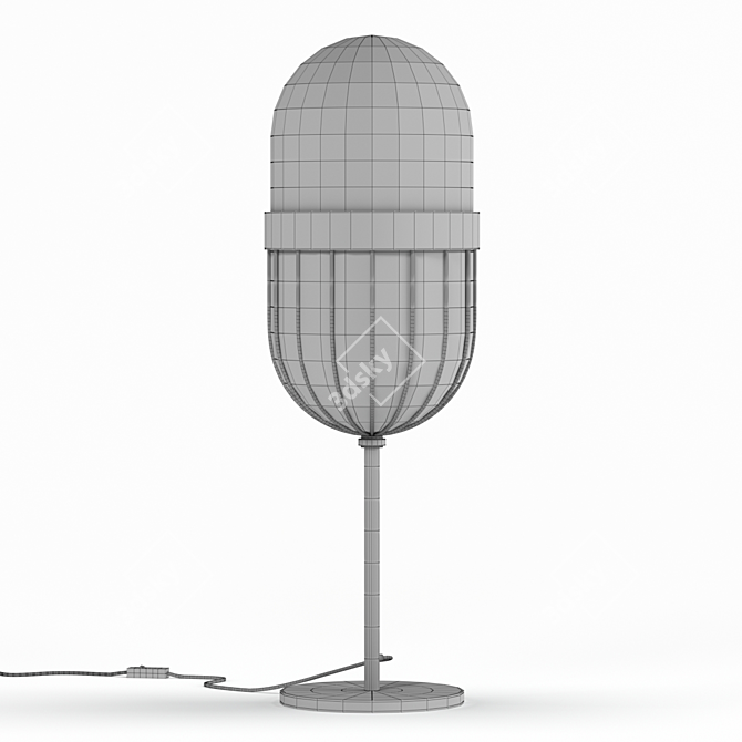 Elegant Swing Jazz Oval Table Lamp 3D model image 2