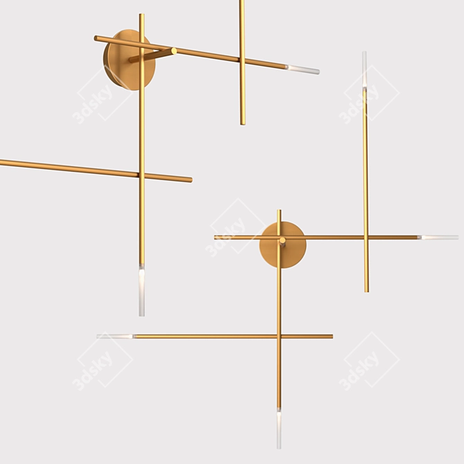 Golden Traverse Wall Lamp 3D model image 1