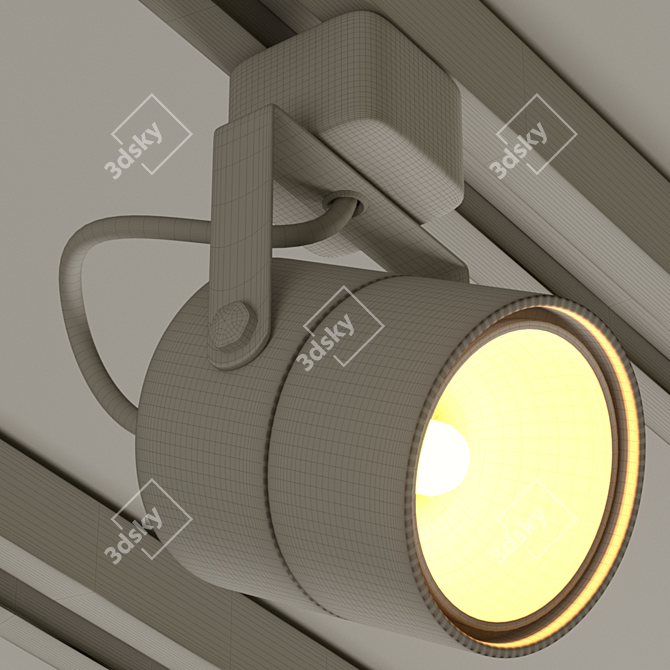 Metallic LED Track Light 3D model image 3