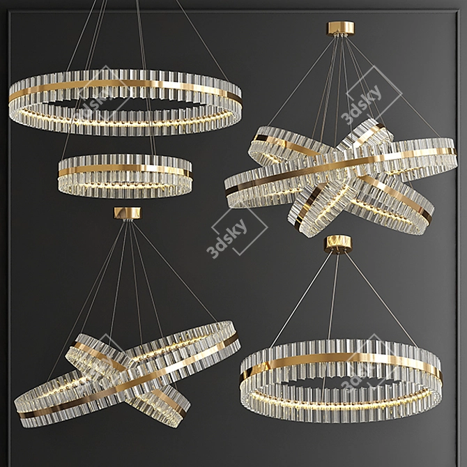 Title: Saturno Not Baroncelli Suspension - Modern Golden Pendant Lamp 3D model image 1