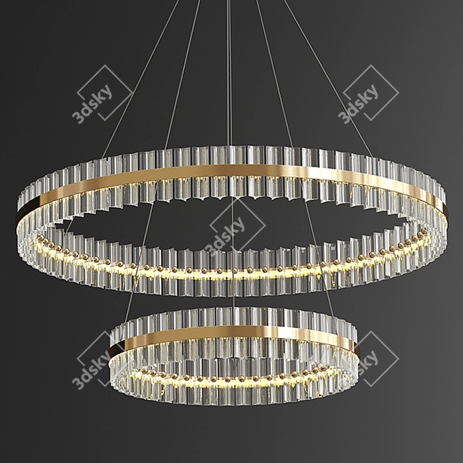 Title: Saturno Not Baroncelli Suspension - Modern Golden Pendant Lamp 3D model image 3