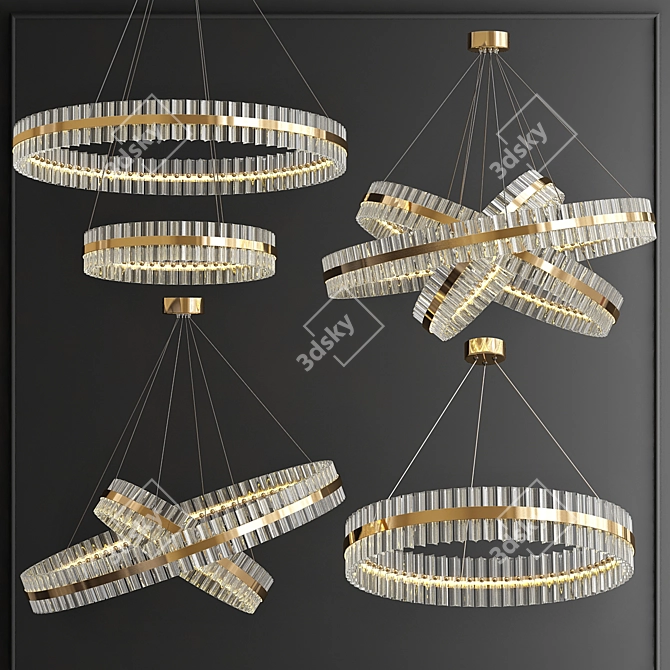 Title: Saturno Not Baroncelli Suspension - Modern Golden Pendant Lamp 3D model image 4