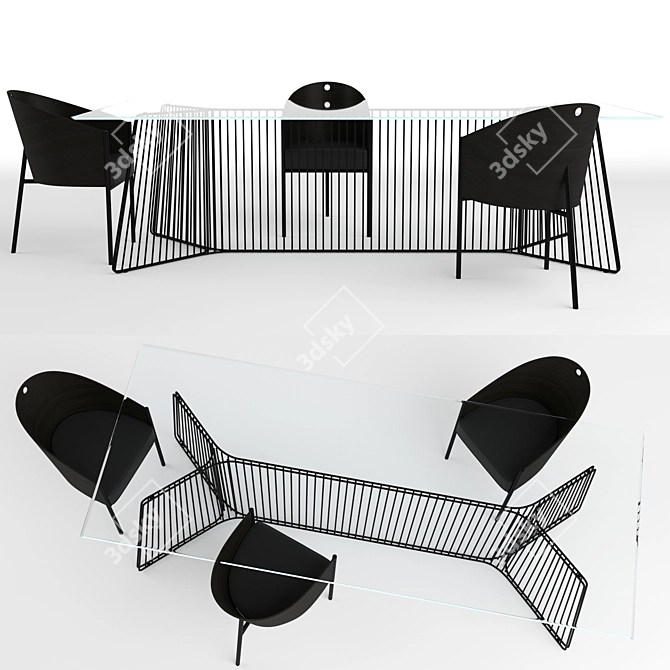 Sleek Driade Costes Chair & Anapo Table 3D model image 1