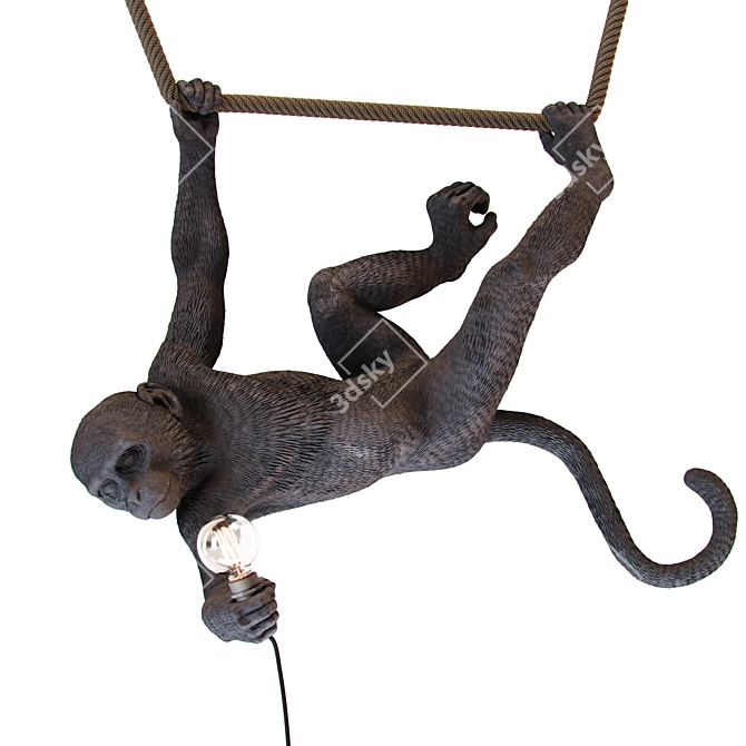 Whimsical Monkey Lamp Swing 3D model image 1