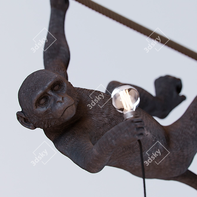 Whimsical Monkey Lamp Swing 3D model image 2