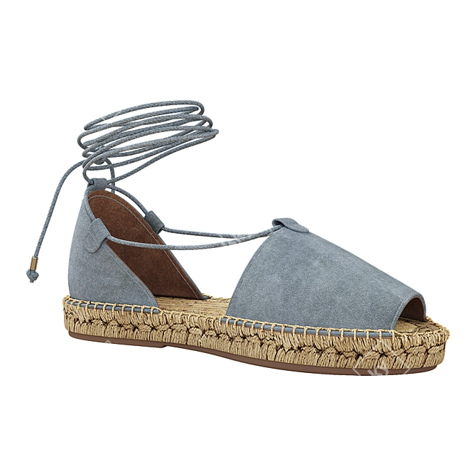 Alma Blue Lace up Espadrilles: Stylish and Comfortable Footwear 3D model image 2