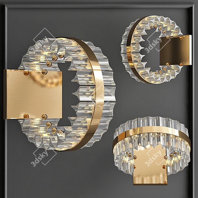 Saturno LED Glass and Metal Modern Style Wall Sconce 3D model image 1