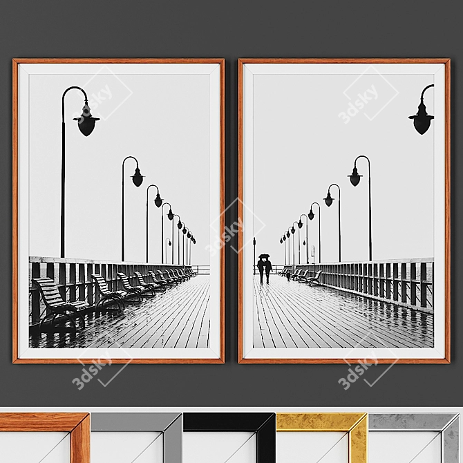 Versatile Picture Frame Set - Choose from 5 Elegant Frames 3D model image 1