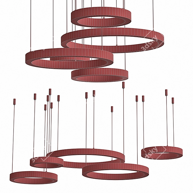 Modern Chandelier: Light Ring Horizontal by Henge 3D model image 3