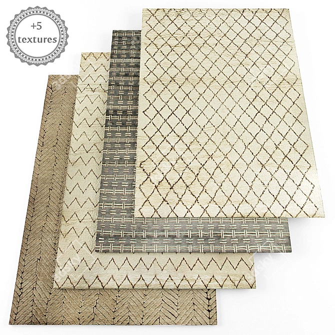 Modern Style Rug Set +5 Bonus Textures 3D model image 1