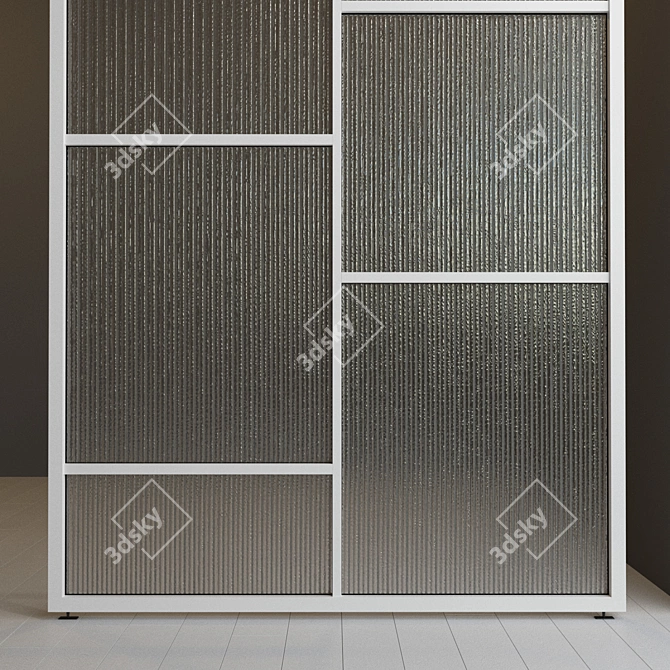 Sleek Glass Partition Customizable Design 3D model image 2