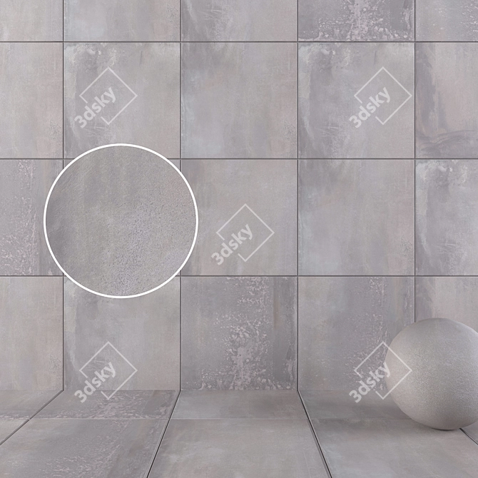 Silver Multi-Texture Wall/Floor Tiles 3D model image 1