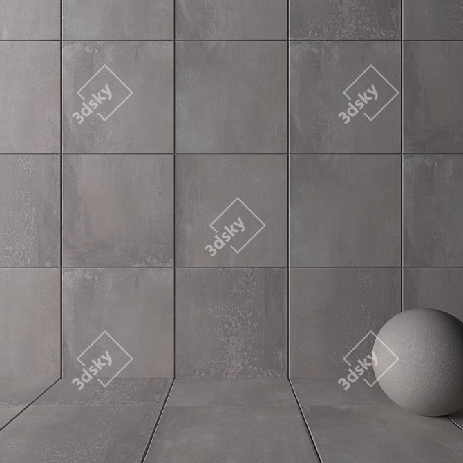 Silver Multi-Texture Wall/Floor Tiles 3D model image 2