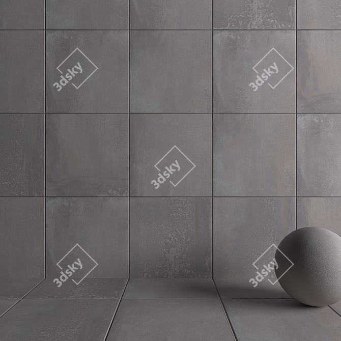 Silver Multi-Texture Wall/Floor Tiles 3D model image 3