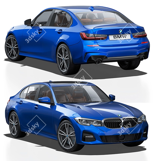 High-Detail BMW 3er VII (G2x) Model 3D model image 1