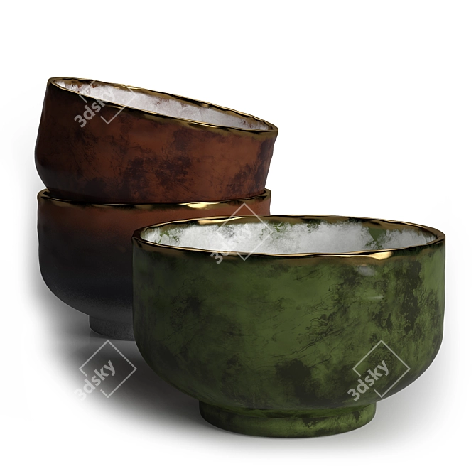 Modern Decorative Bowl Set 3D model image 1