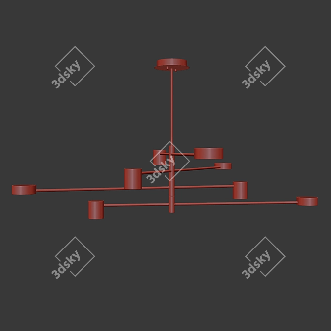 Scandi LED Chandelier: Minimalist Elegance 3D model image 3