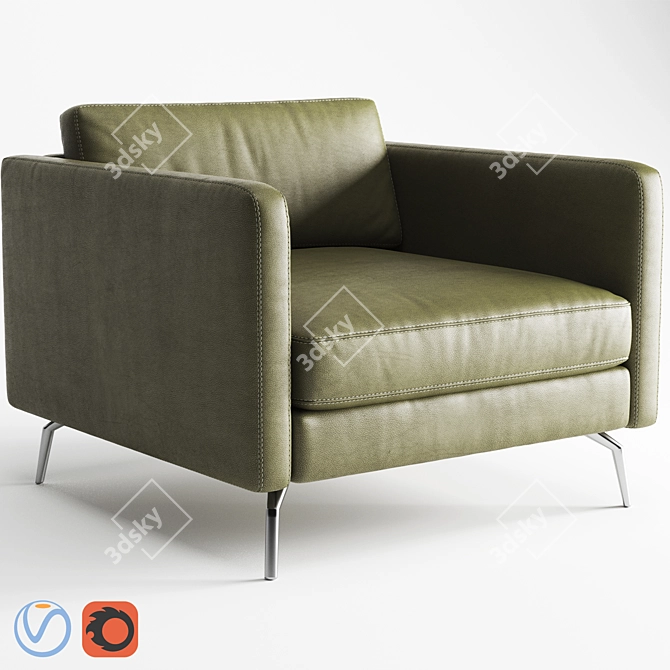 Scandi Osaka Armchair: VRay & Corona Options 3D model image 2