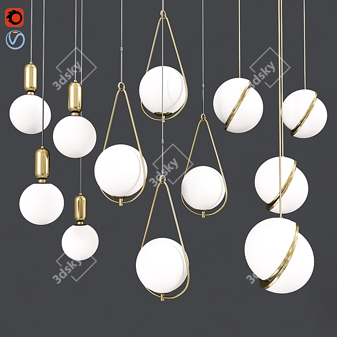 Modern Ceiling Light Set 29 3D model image 1