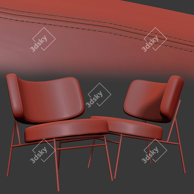 Modern Coco Lounge Chair - Ultimate Comfort & Style 3D model image 2