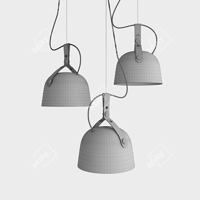 Nordic Leather Pendant Lamp 3D model image 3