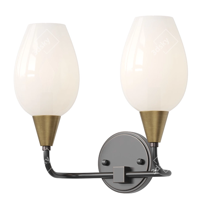 Viola Milk Glass Wall Lamp 3D model image 1