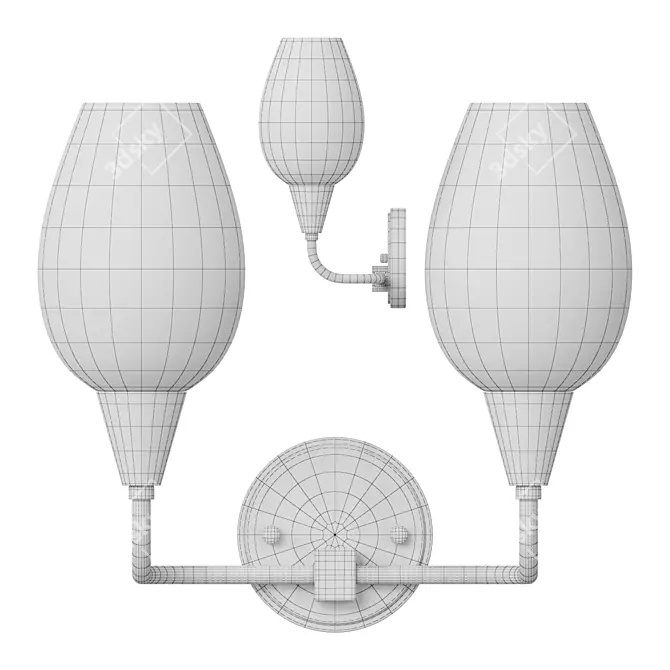 Viola Milk Glass Wall Lamp 3D model image 3