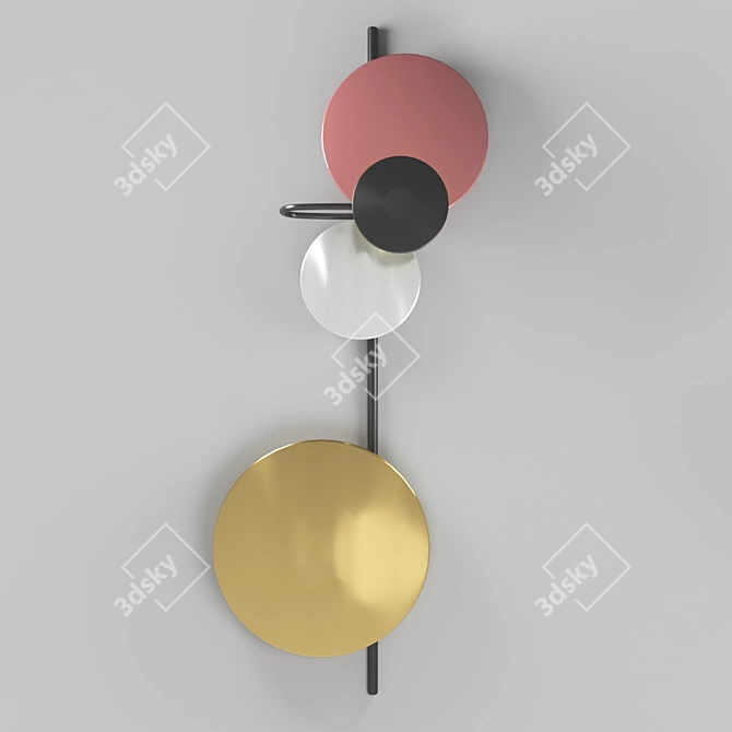 Art-Deco Metal Pendant Light 3D model image 1