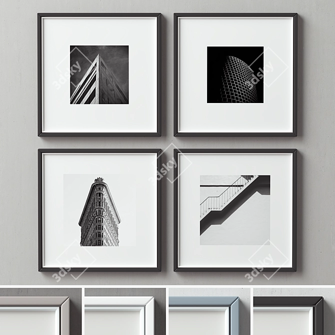 Multi-Colored Picture Frames Set 3D model image 2