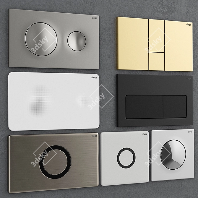 Viega 1 Flush Buttons: Stylish and Convenient 3D model image 2