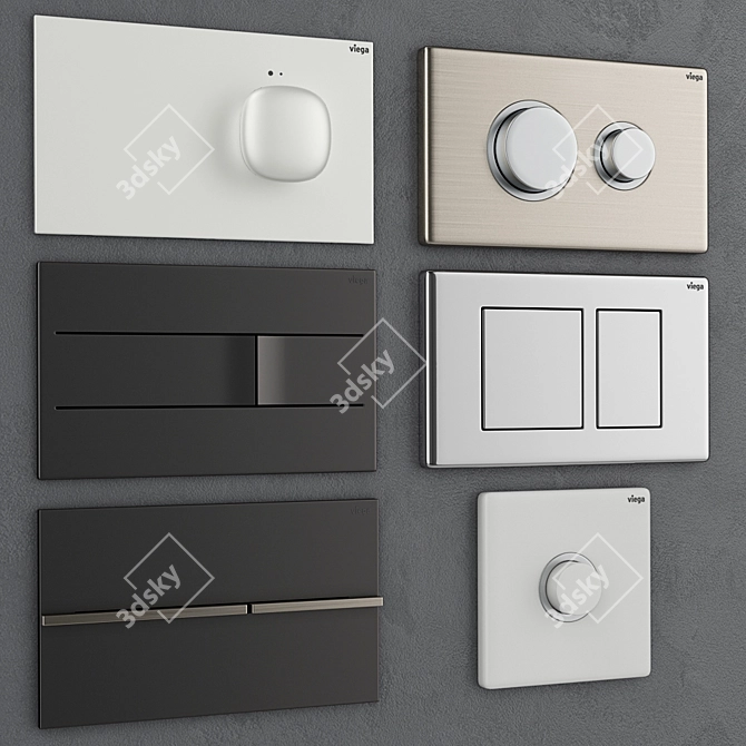 Luxury Flush Buttons for Viega 2 3D model image 2