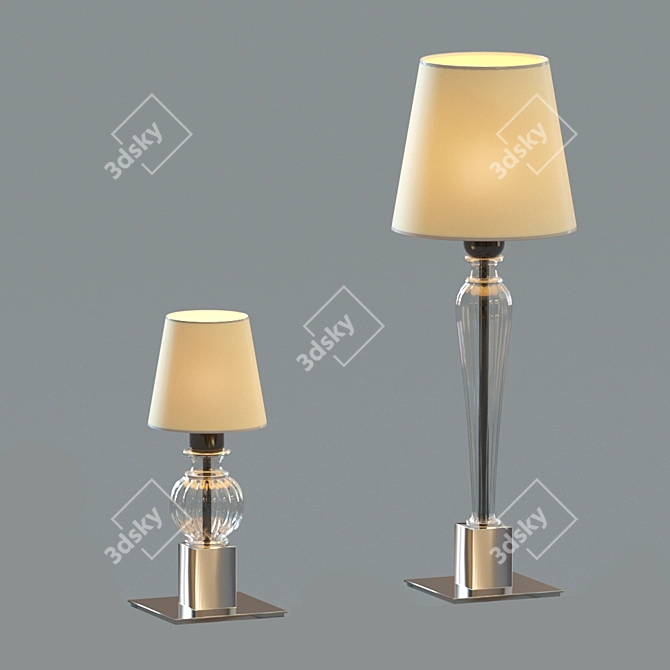 Artistic Glass Table Lamp 3D model image 1