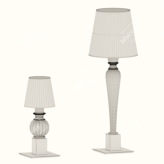 Artistic Glass Table Lamp 3D model image 3