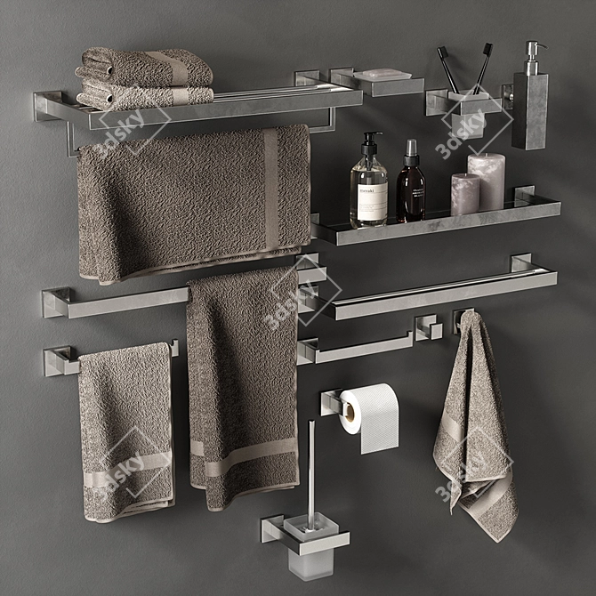 Versatile Bathroom Accessory Set 3D model image 3