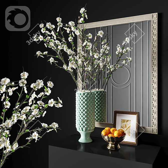 Blossom Console Set - Cherry Sakura Vase 3D model image 1