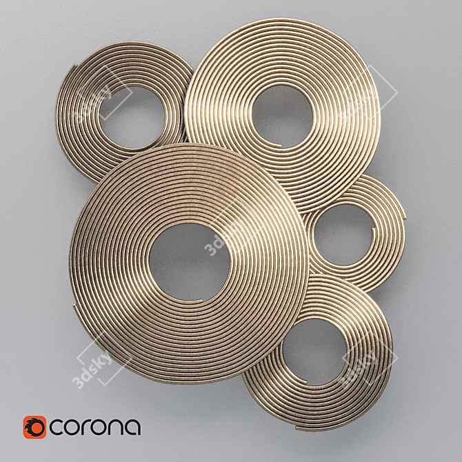 Elegant Ahmet Metal Wall Art 3D model image 1