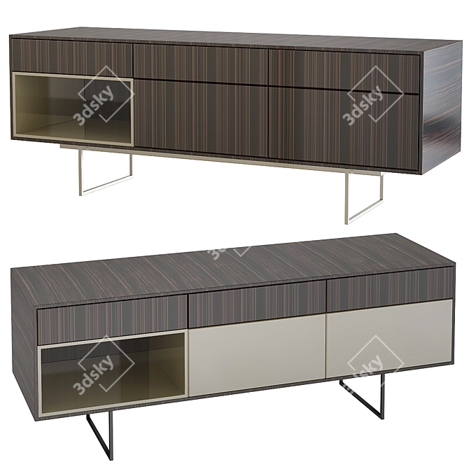 Elegant Treku Aura Credenza 3D model image 1