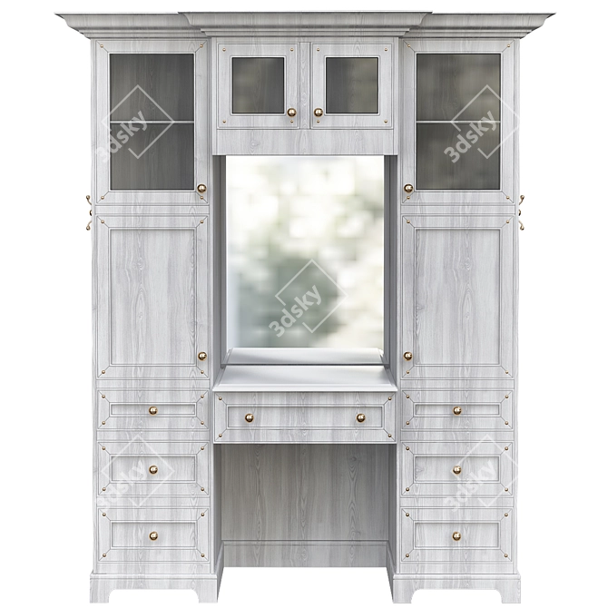 Glamourous Makeup Vanity Table 3D model image 1