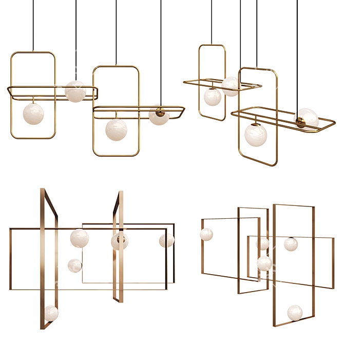 Elegant Chandelier Collection - 2 Designs 3D model image 1