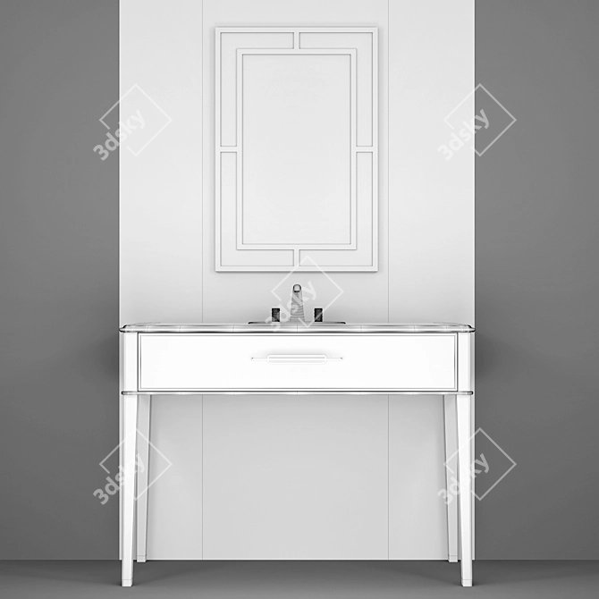 Modern Bathroom Furniture Set 3D model image 3