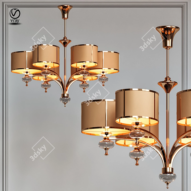 Elegant Vintage Chandelier 3D model image 1