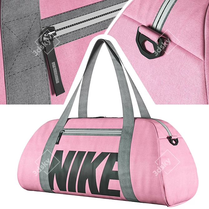 Title: Pink Nike Gym Club Duffel Bag 3D model image 2