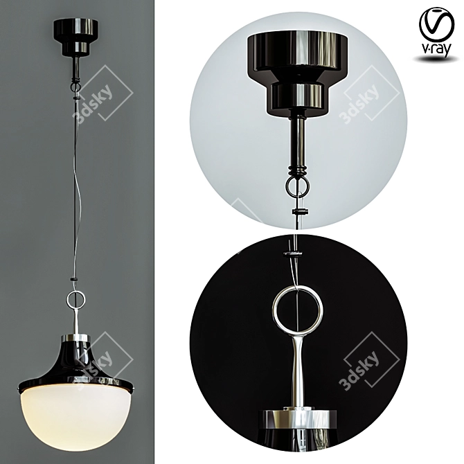 Modern Industrial Pendant Light 3D model image 1