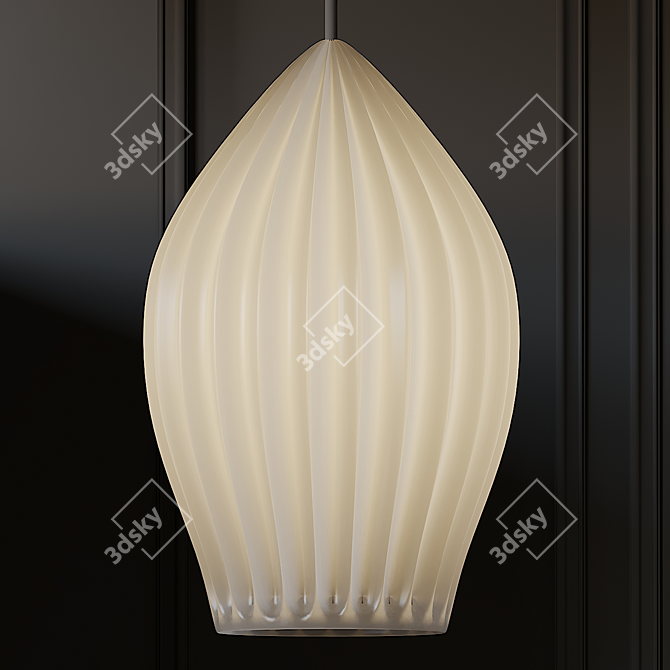 Elegant Fin Pendant Light 3D model image 1