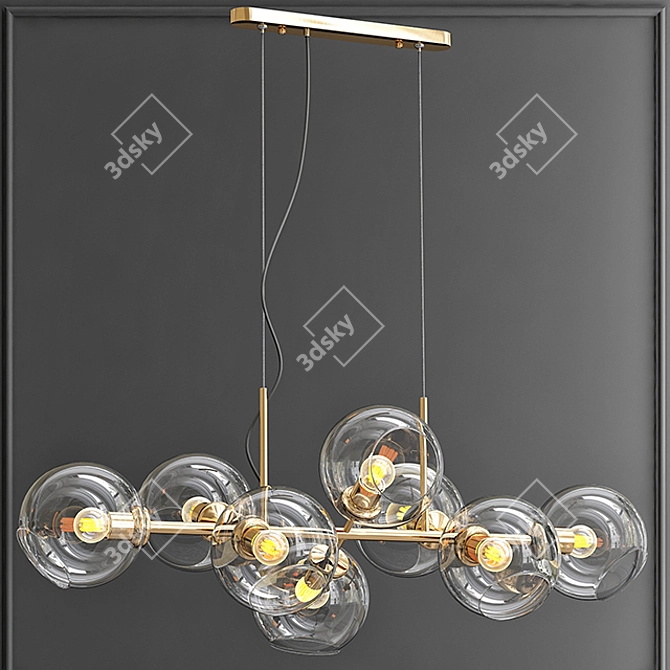 Staggered Glass Chandelier - Modern Elegance 3D model image 2