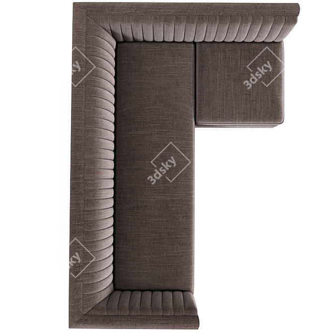 Curvy Lounge Chaise: Chelsea Elegance 3D model image 2