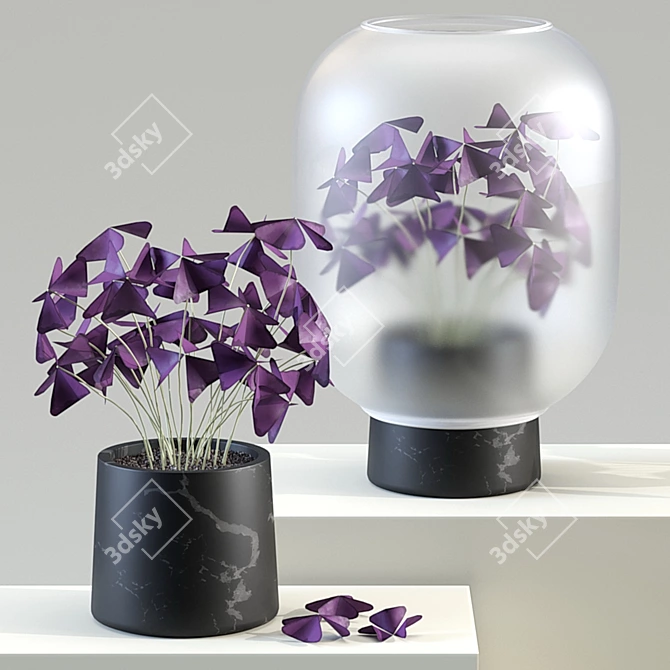 Foggy Bliss: Nebl Plant 2 in Frosted Glass 3D model image 1