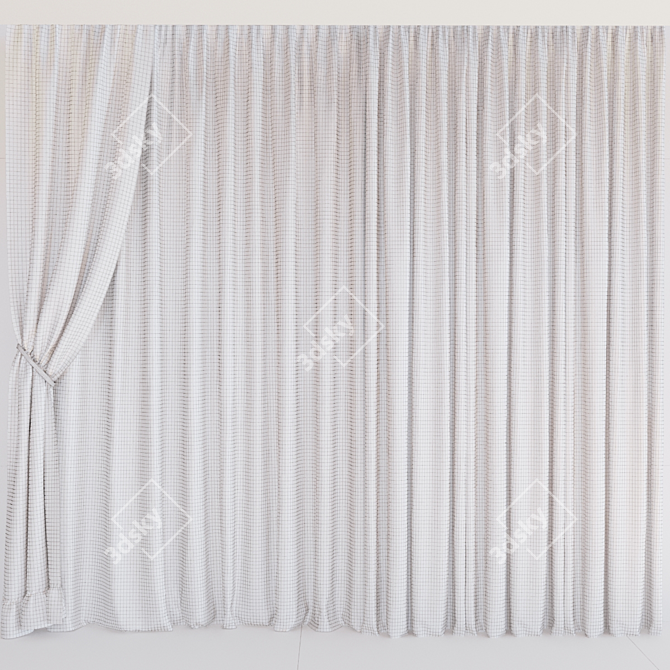Versatile Mid-Poly Curtains 3D model image 2