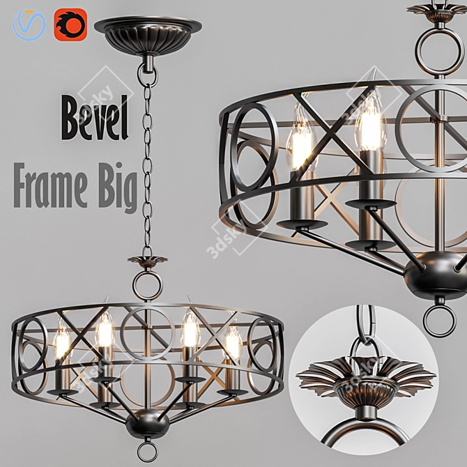 Bevel Frame Big Chandelier 3D model image 1