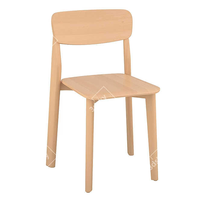 Fameg Pala A-1907: Stylish Beech Wood Chair 3D model image 1